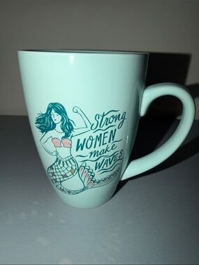 Paper Source “Strong Women Make Waves” Mint Ceramic Mug